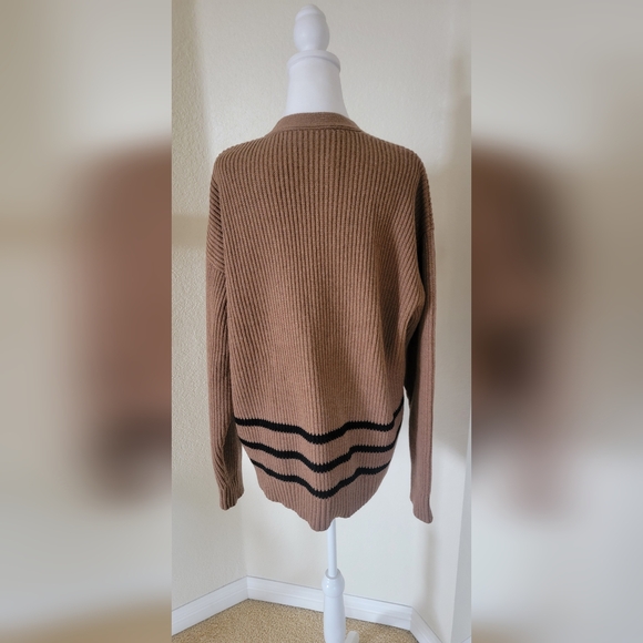 NWT Dsquared2 Men's Tan Cardigan Sweater, Size Medium, Made In Italy - Picture 6 of 7